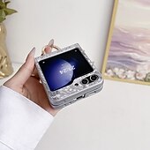 preiswerte Samsung-Handyhülle-Handy Hülle Handyhüllen Für Samsung Galaxy Z Flip 6 Z Flip 5 Z Flip 4 Z Flip 3 Rückseite mit Handschlaufe Stoßresistent Retro PC PU-Leder