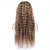economico Parrucche lace front capelli veri-parrucca frontale in pizzo ombre 13x4 con capelli umani p4/27 parrucca con capelli umani a onda profonda densità 150%