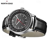 abordables Montres à quartz-NORTH EDGE Hommes Montres à quartz Minimaliste Mode Décontractée Affaires Lumineux IMPERMÉABLE Vrai Cuir Suivre