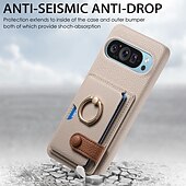 זול תיק טלפון אחר-טלפון מגן עבור Pixel 9 Pro Pixel 9 Pro XL Pixel 8 Pro Pixel 8 פיקסל 9 Pixel 7 Pixel 7 Pro Pixel 6 Pixel 6 Pro כיסוי אחורי מחזיק טבעת חריץ לכרטיס עמיד בזעזועים רטרו TPU עור PU