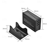 ieftine Periferice de Calculator-200w stație de încărcare gan 6 porturi încărcător usb c încărcare rapidă qc pd 3.0 tip c încărcător rapid usb pentru iphone 15 14 13 12 pro macbook