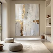 cheap Landscape Paintings-Wabi sabi artwork handmade Wall Art White Beige Abstract Painting on Canvas A Pair Beige Texture gold painting handpainted Wall Art Neutral Abstract painting Wall Art Boho Wal Decor