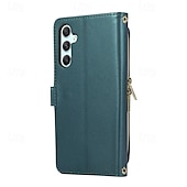 cheap Samsung Cases-Phone Case For S24 Ultra S24 Plus S24 S24 FE S23 S22 S21 S20 Ultra Plus FE A55 A35 A25 A15 5G A54 A34 A14 A73 A53 A33 A23 A13 A72 A52 A32 A22 A12 A51 Flip Cover with Stand Holder Zipper with Wrist