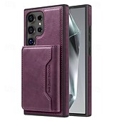 お買い得  サムスン用ケース-電話 ケース 用途 S24 Ultra S24 Plus S24 S23 S23 Ultra S23 Plus S22 S22 プラス ウルトラ S25ウルトラ バックカバー スタンド付き 取り外し可 磁石バックル レトロ風 TPU PUレザー