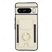 お買い得  その他のスマホケース-電話 ケース 用途 ピクセル9プロ ピクセル9プロXL Pixel 8 Pro Pixel 8 ピクセル9 バックカバー バンカーリング カード挿入口 耐衝撃 レトロ風 TPU PUレザー