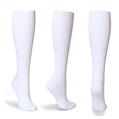 abordables Chaussettes pour la course-Yoga Socks 3 Pairs Men's Women's Compression Socks Anti-Slip Breathable Sweat wicking Comfortable Gym Workout Basketball Football / Soccer Running Jogging Sports Solid Colored Fashion Polyester