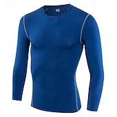 economico T-shirt e Canottiere da Corsa-Per uomo T-shirt da corsa Maglia a compressione Manica Lunga Maglietta Casuale Athleisure Autunno Tinta unita Asciugatura Rapida Traspirante Allenamento in Palestra Camminata Jogging abbigliamento