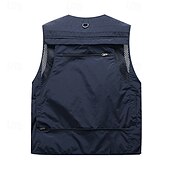 preiswerte Westen-Herren Weste für Wanderer Wander-Fleeceweste Ärmellos Weste Außen Atmungsaktiv Komfortabel Tasche Polyester Dunkelgrau Schwarz Gelb Jagd Angeln Klettern