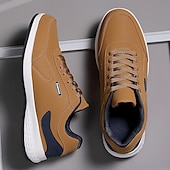 economico Sneakers da uomo-scarpe da ginnastica sportive casual da uomo color cuoio con suola ammortizzata e design allacciato – comode scarpe da passeggio per tutti i giorni