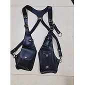 cheap Accessories and More-Men&#039;s Retro Underarm Backpack Crossbody Bag, Hidden Forearm Adjustable Pus Leather Shoulder Bag Outdoor Mobile Phone Holster Bag, One Size