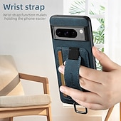 baratos Outras capas para telefone-telefone Capinha Para Pixel 9 Pro Pixel 9 Pro XL Pixel 8 Pro Pixel 8 Pixel 9 Pixel 7 Pixel 7 Pro Pixel 6 Pixel 6 Pro Capa traseira Com Suporte com pulseira Slot para cartão Retro TPU PC Couro PU