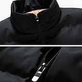 levne Pánská péřová vesta-Pánské Puffer Vesta Denní Na běžné nošení Jaro &amp; podzim Kapsy Polyester Pohodlné Pevná barva Zip Stojáček Běžný Černá Rubínově červená Tmavomodrá Vesta