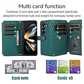 お買い得  サムスン用ケース-電話 ケース 用途 Zフォールド6 Z Fold 5 Z Fold 4 Z Fold 3 フリップカバー スタンド付き ジッパ－ リストストラップ付き レトロ風 TPU PUレザー