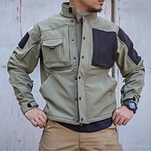 preiswerte Fleece &amp; 3 in 1 Jacken-Herren Soft Shell Jacke Wanderjacke Draussen Farbblock Windundurchlässig Wasserdicht Windbreaker-Jacke Reisen Schwarz Grün