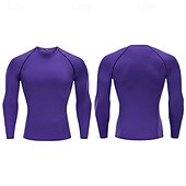 voordelige Hardloop T-shirts en Tanktops-Voor heren Hardloopshirt Compressieshirt Lange mouw T-shirt Casual Sportkleding Herfst Ademend Sneldrogend Sportschooltraining Hardlopen Wandelen Sportkleding Sportkleding Effen fluorescerend groen