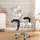 cheap Office Chair Cover-Floral Printed Office Chair Cover High Back Dining Chair Cover Stylish and Stretchy Slipcover Durable Furniture Protector for a Comfortable and Elegant Workspace Decor