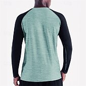 cheap Running Tee &amp; Tank Tops-Men's Color Block Running T-Shirt Spring Fall Long Sleeve Casual Athleisure Quick Dry Breathable Gym Workout Running Walking Jogging Red Dark Navy Sage Sportswear Activewear