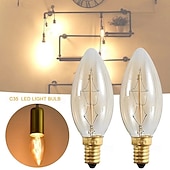 levne LED svíčky-10ks vintage edison svíčkové žárovky, 40w e14 c35 stmívatelné dekorativní retro světla - ac 220-240v