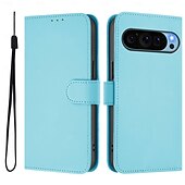זול תיק טלפון אחר-טלפון מגן עבור Pixel 9 Pro Pixel 9 Pro XL Pixel 8 Pro Pixel 8 פיקסל 9 Pixel 7 Pixel 7 Pro Pixel 6 Pixel 6 Pro כיסוי הפוך עם מעמד עם רצועת יד חריץ לכרטיס רטרו TPU עור PU