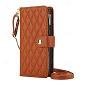 levne Pouzdra pro iPhone-telefon Carcasă Pro iPhone 16 Pro Max Plus iPhone 15 Pro Max Plus iPhone 14 13 12 11 Pro Max Plus Mini iPhone 14 Pro Max iPhone 13 12 11 Pro Max Zadní kryt se stojánkem Zip s Lanyardem Retro TPU PU
