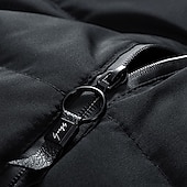 halpa Gilets-Miesten Puffer Vest Pehmustettu Liivi Gilet Tikattu liivi Päivittäin Deitti Loma Muoti Vapaa-aika Syystalvi Tasku Polyesteri Pidä lämpimänä Mukava Tavallinen Vetoketju Hupullinen Normaali Musta