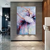 billiga Människomålningar-handgjord dansare oljemålning handmålad ballert flicka oljemålning vägg modern abstrakt ballerina abstrakt canvas målning färgglad väggkonst balettmålningar heminredning