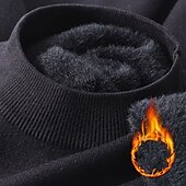 cheap Men&#039;s Pullover Sweater-Men&#039;s Pullover Sweater Jumper Knit Sweater Ribbed Knit Regular Knitted Plain High Neck Fashion Casual Daily Wear Date Clothing Apparel Fall &amp; Winter Camel Black M L XL