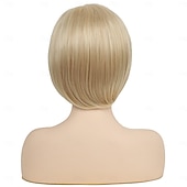 voordelige oudere pruik-korte grijze pruiken voor vrouwen bob pruik natuurlijke rechte pruik zijscheiding haar voor dagelijks feest cosplay