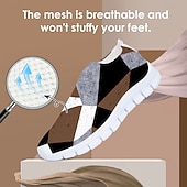 halpa Naisten lenkkarit-naisten abstrakti taideprintti slip-on lenkkarit - hengittävät flyknit vapaa-ajan kengät jokapäiväiseen käyttöön ja mukavuuteen