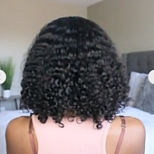 baratos Perucas de Qualidade Superior-perucas cacheadas para mulheres negras - peruca afro cacheada com franja cabelo preto natural perucas completas sintéticas resistentes ao calor