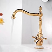 cheap Bathroom Sink Faucets-Basin Faucets Antique Bronze Brass Swivel Bathroom Sink Faucet Deck Toilet Washbsin Mixer Water Taps