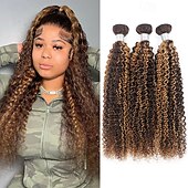 economico 3 ciocche di capelli veri tessitura-mette in risalto i capelli umani p4/27 ricci ondulati bundle 3 bundle 300g extension per capelli