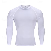 voordelige Hardloop T-shirts en Tanktops-Voor heren Hardloopshirt Compressieshirt Lange mouw T-shirt Casual Sportkleding Herfst Ademend Sneldrogend Sportschooltraining Hardlopen Wandelen Sportkleding Sportkleding Effen fluorescerend groen