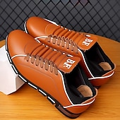 cheap Men&#039;s Sneakers-Men&#039;s Red Casual Sneakers – Stylish Faux Leather, Lace-Up Design, Comfortable Everyday Footwear