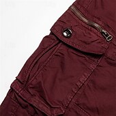 お買い得  カーゴパンツ-男性用 カーゴパンツ ズボン ドローストリング 弾性ウエスト マルチポケット 平織り 高通気性 屋外 全長 カジュアル 日常 カジュアル ミリタリー アーミーグリーン ブラック マイクロエラスティック