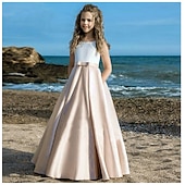 preiswerte Partykleider-kinderkleidung Mädchen Party Kleid Feste Farbe Ärmellos Leistung Gitter Prinzessin Süß Gitter Mitte der Wade Etuikleid Tüll-Kleid Sommer Frühling Herbst 2-12 Jahre Schwarz Weiß Champagner