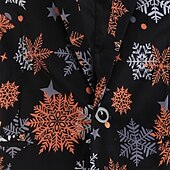 baratos Ternos Estampados-ternos de natal masculinos pretos com estampa de floco de neve, 3 peças, ajuste sob medida, abotoamento simples, um botão, 2024