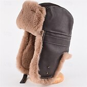 billige Utendørs hodeplagg-Herre Aviator Hat Hold Varm Vindtett Bekvem til Fisking Camping / fotturer / grotting Reise Helfarge Polyester Vinter Høst