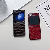 お買い得  サムスン用ケース-電話 ケース 用途 Zフリップ6 Z Flip 5 Z Flip 4 Z Flip 3 バックカバー 耐衝撃 レトロ風 TPU PUレザー