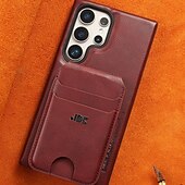 お買い得  サムスン用ケース-電話 ケース 用途 S24 Ultra S24 Plus S24 S23 S23 Ultra S23 Plus バックカバー スタンド付き 磁石バックル カード挿入口 レトロ風 TPU PUレザー