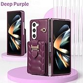 economico Cover Samsung-telefono Custodia Per Z Fold 5 Z Fold 4 Z Fold 3 Per retro con cordino con cinturino da polso Slot per schede Retrò TPU pelle sintetica