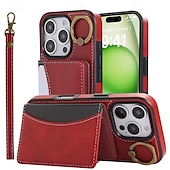 levne Pouzdra pro iPhone-telefon Carcasă Pro iPhone 16 Pro Max Plus iPhone 15 Pro Max Plus iPhone 14 13 12 11 Pro Max Plus iPhone 14 Pro Max iPhone 13 12 11 Pro Max Zadní kryt se stojánkem s poutkem na zápěstí Slot pro kartu