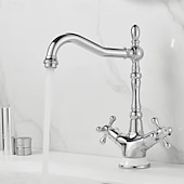 cheap Bathroom Sink Faucets-Basin Faucets Antique Bronze Brass Swivel Bathroom Sink Faucet Deck Toilet Washbsin Mixer Water Taps