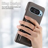 זול תיק טלפון אחר-טלפון מגן עבור Pixel 9 Pro Pixel 9 Pro XL Pixel 8 Pro Pixel 8 פיקסל 9 Pixel 7 Pixel 7 Pro Pixel 6 Pixel 6 Pro כיסוי אחורי מחזיק טבעת חריץ לכרטיס עמיד בזעזועים רטרו TPU עור PU