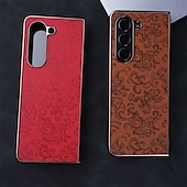 Недорогие Чехлы для Samsung-телефон Кейс для Назначение SSamsung Galaxy Z-сгиб 6 Z Fold 5 Z Fold 4 Z Fold 3 Кейс на заднюю панель и протектор экрана Защита от удара ПК Кожа PU