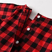 billige Guttens formelle drakt-2 deler Ringbærerdress Barn Unisex Barn Skjorte og bukse T-skjorte og Legging Formell Fest Daglig Grunnleggende Skånsom Ruter Vin Rød Bomull