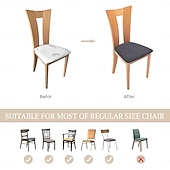 abordables Funda para silla de comedor-Fundas de asiento de terciopelo para comedor, color burdeos, elásticas, ajustadas, tapizadas, para sillas de comedor, fundas protectoras de muebles extraíbles y lavables con lazos