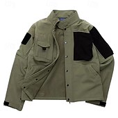 preiswerte Fleece &amp; 3 in 1 Jacken-Herren Soft Shell Jacke Wanderjacke Draussen Farbblock Windundurchlässig Wasserdicht Windbreaker-Jacke Reisen Schwarz Grün