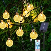 economico Striscie luci ad energia solare-10m Fili luminosi 100 LED Bianco caldo Bianco Multicolore Luci di stringa creative Feste All&#039;aperto Impermeabile Ad energia solare