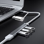 cheap USB Hubs-USB Adapter 4 Port Mini USB Docking Station Compatible with MacBook iPad Pro Dell HP Laptops Cell Phones